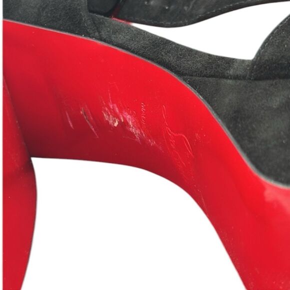 CHRISTIAN LOUBOUTIN Movida Jane 130 black suede sandals - Picture 11 of 13